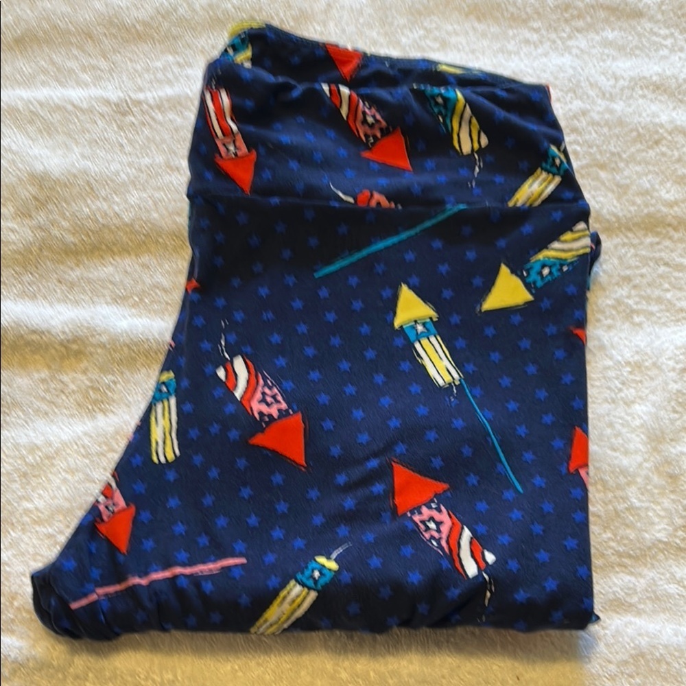 LuLaRoe Navy Fireworks Leggings